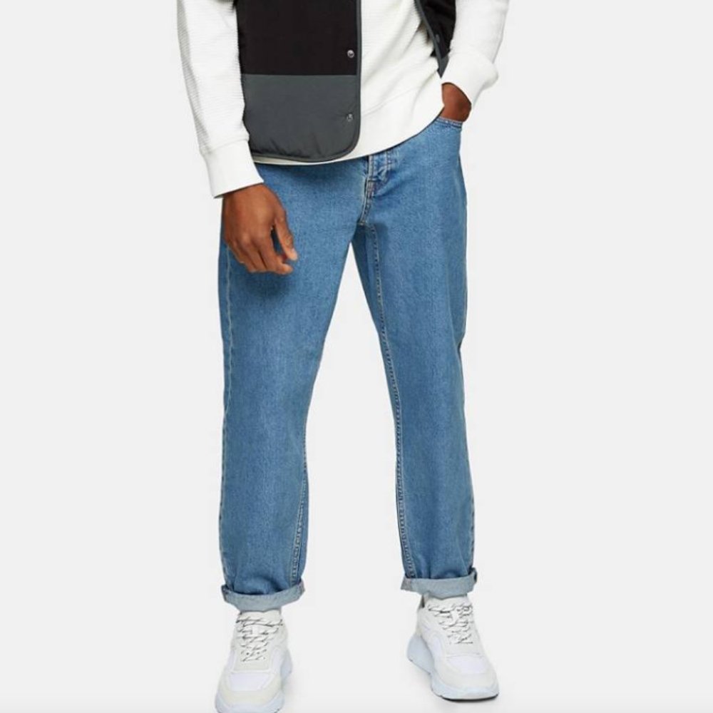 Topman relaxed jean in midwash